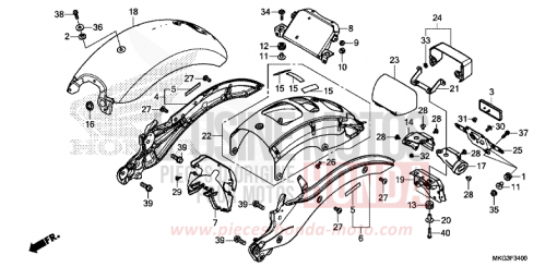 KOTFLUEGEL, HINTEN CMX500AH de 2017